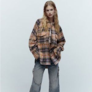 Zara oversized plaid Overshirt